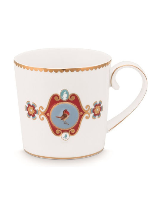 PiP Studio Love Birds Medallion Porcelain Cup White 150ml