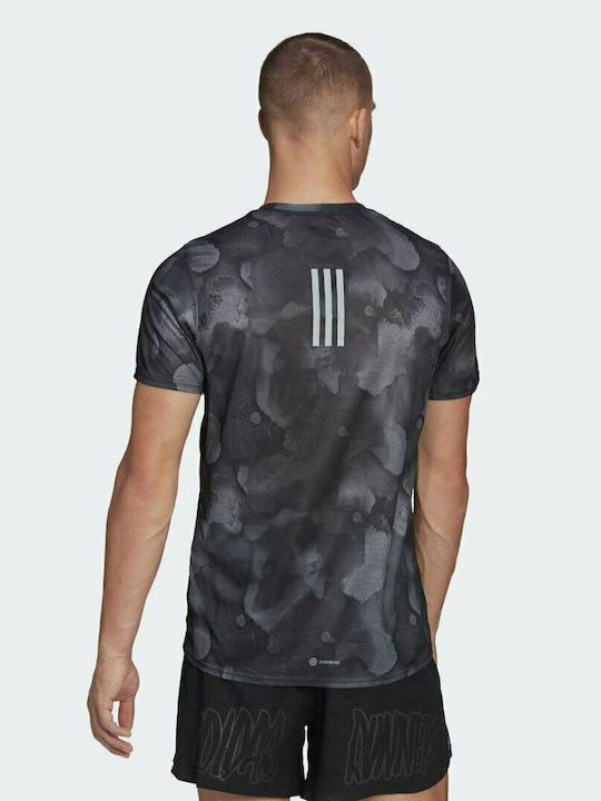 Adidas Fast Ανδρικό T-shirt Μαύρο με Στάμπα