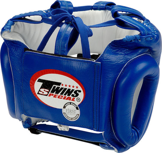 Twins Special Adult Open Face Boxing Headgear Leather Blue