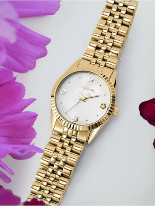Oui & Me Coquette Diamonds Womens Watch 30mm Battery Gold