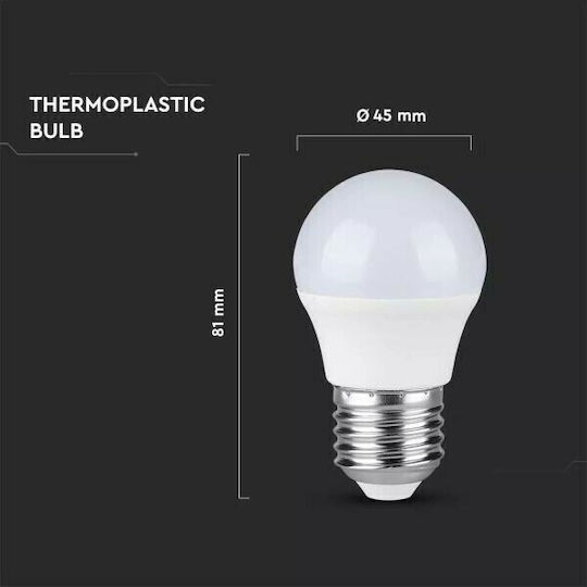V-TAC VT-290 Bec LED 7W 81mm pentru Soclu E27 și Formă G45 Alb natural 600lm