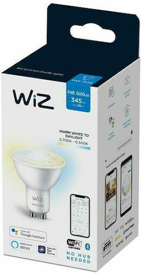 WiZ Смарт крушка LED 4.9W за фасунга GU10 и форма PAR16 Регулируем бял цвят 345лм Димируем