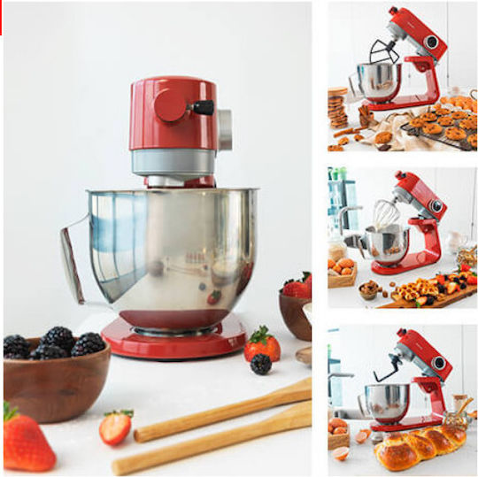 Cecotec Twist & Fusion 4000 Luxury Red Stand Mixer 800W with Stainless Mixing Bowl 5.2lt