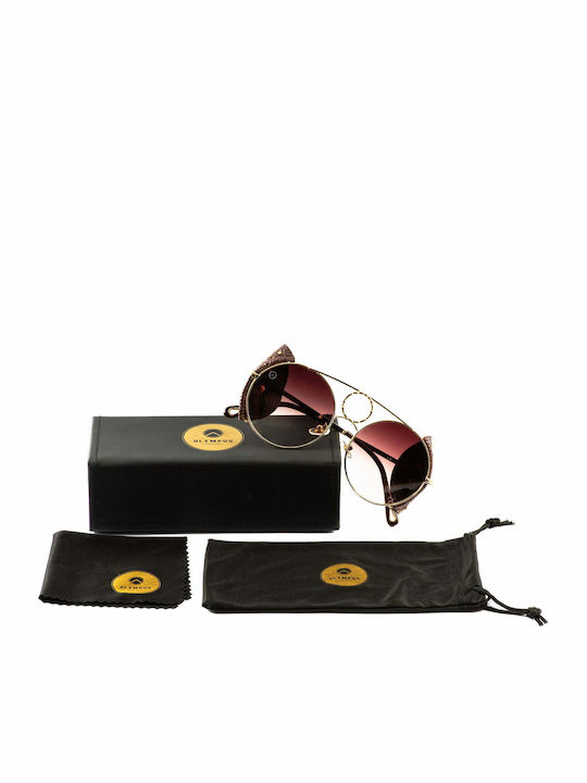 Olympus Sunglasses Odysseus Unisex Γυαλιά Ηλίου με Μεταλλικό Σκελετό Gold 01-025