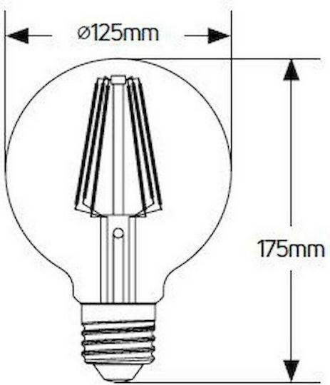 Geyer LED-Glühbirnen für Sockel E27 und Form G125 Warmes Weiß 350lm 1Stück
