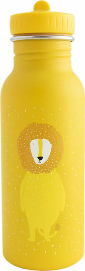 Trixie Kids Water Bottle Stainless Steel with Screw Cap Non Spill Yellow 500ml