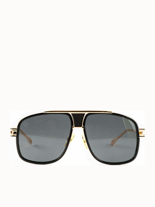 Olympus Sunglasses Ouranos Sunglasses with Gold Black Frame and Black Lens 01-028