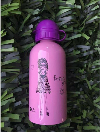 Ecolife Kids Water Bottle Stainless Steel with Pop-Up Cap Lilac 500ml
