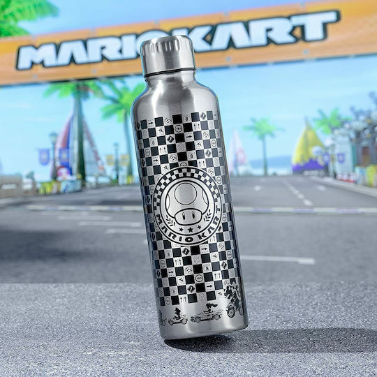 Paladone Παιδικό Παγούρι Super Mario Αλουμινίου Ασημί 500ml