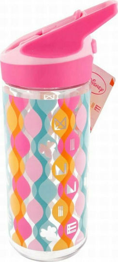 Stor Kinderflasche Minnie Kunststoff mit Strohhalm Rosa 620ml