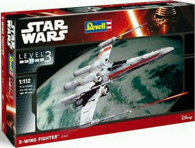 Revell Star Wars - Model Set: X-Wing Fighter Modeling Figure Airplane 21 Pieces in Scale 1:112 with Glue and Paints 03601