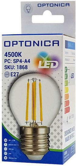 Optonica SP4-A4 Λάμπα LED 4W 72mm για Ντουί E27 και Σχήμα G45 Φυσικό Λευκό 400lm