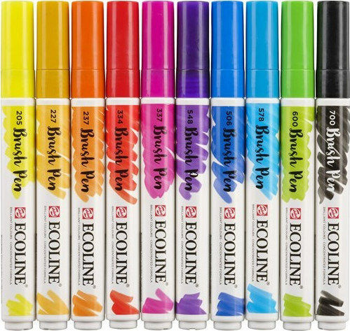 Royal Talens Ecoline Brush Pen Design Markers 5mm Multicolour 10pcs
