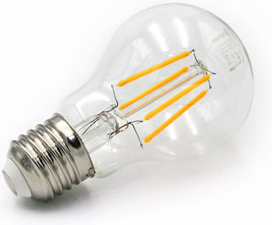 Adeleq Λάμπα LED 6W 107mm για Ντουί E27 και Σχήμα A60 Θερμό Λευκό 800lm