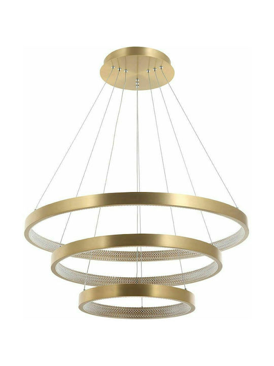 Zambelis Lights Pendant Light LED Bell with Warm White Light Gold