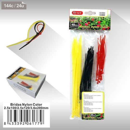 Cable Ties Plastic in Multicolour (40 pcs) (61779)