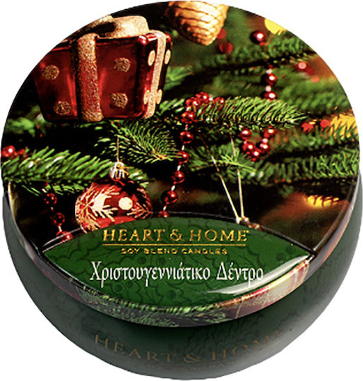 Heart & Home Χριστουγεννιάτικο Μεταλλικό Κερί Πράσινο