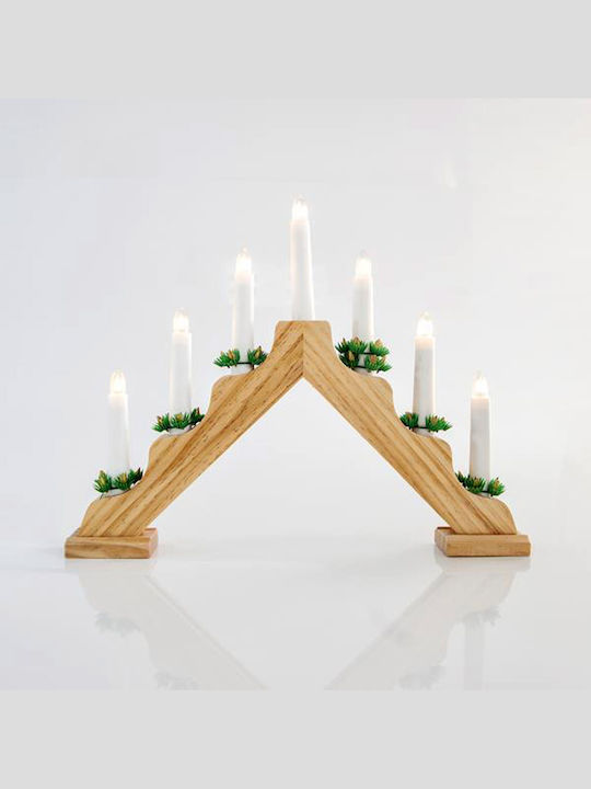 Eurolamp Christmas Wood Beige Electric Candle 30x39cm