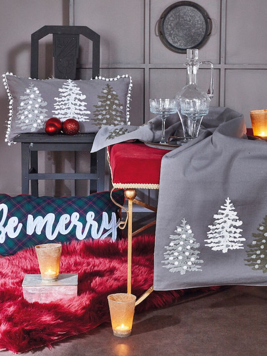 Kentia Christmas Decorative Pillow Rectangular Gray 35x60cm