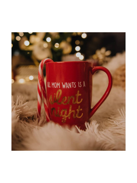 Pearhead Αll Mom Wants Is A Silent Night Christmas Ceramic Mug Ornament