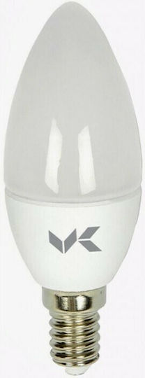 VK Lighting LED Bulb 6W 98mm for Socket E14 and Shape B35 Warm White 540lm