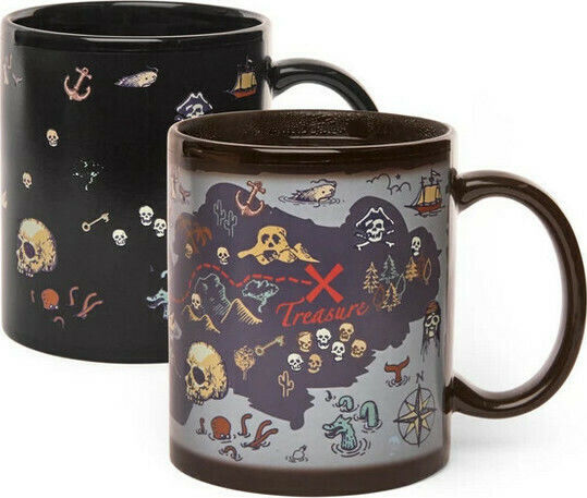 Kikkerland The Pirate's Island Heat Change Mug Ceramic Black 325ml
