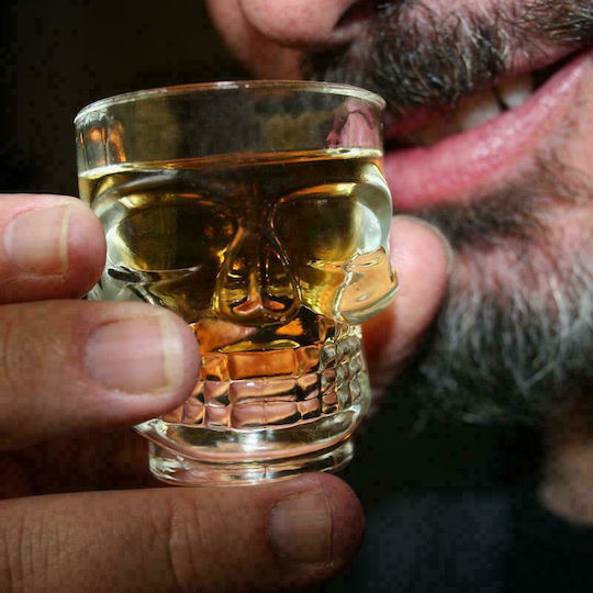 Kikkerland Skull Σφηνοπότηρα από Γυαλί 44ml 4τμχ