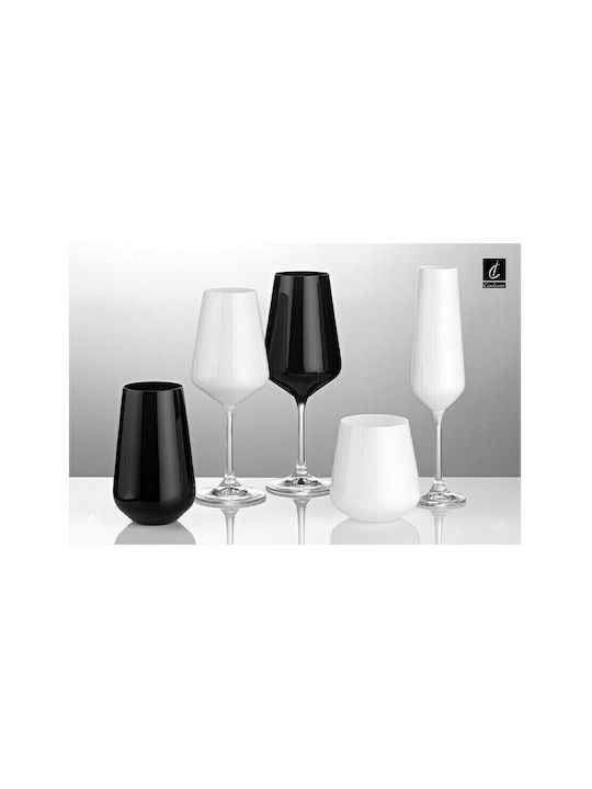 Sandra Set of Glasses Champagne made of Crystal in Black Color Stemmed 200ml 6pcs