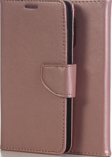 Book Δερματίνης Ροζ Χρυσό (Redmi Note 8 Pro)