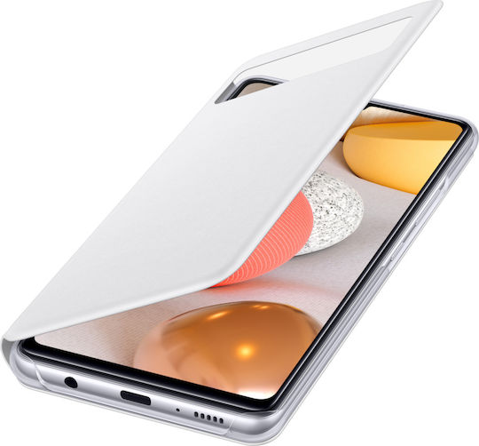 Samsung S View Buchen Sie Synthetisches Leder / Kunststoff Weiß (Galaxy A42)