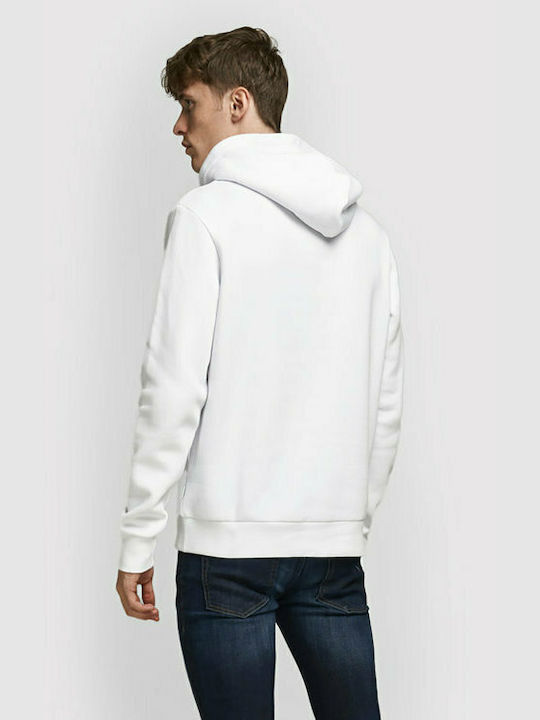 Jack & Jones Men's Sweatshirt with Hood and Pockets White / Tricolor