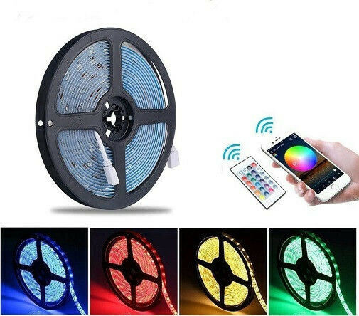 Andowl Smart Ταινία LED 12V RGB Φως 5m Τύπου SMD5050 με Τροφοδοτικό & Τηλεχειριστήριο