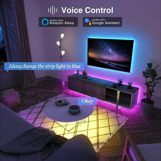 Superfire Inteligent Bandă LED NiteBird Wi-Fi Pentru televizor 12V RGB Lumină 10m Tip SMD5050 cu Sursă de alimentare & Controler WiFi