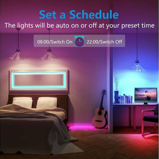 Superfire Inteligent Bandă LED NiteBird Wi-Fi Pentru televizor 12V RGB Lumină 10m Tip SMD5050 cu Sursă de alimentare & Controler WiFi