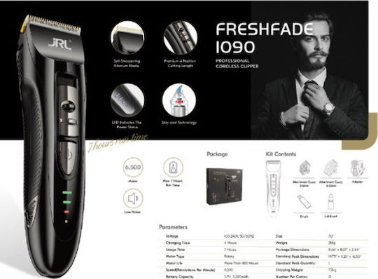 jRL FreshFade 1090 Wiederaufladbar Haarschneidemaschine Schwarz