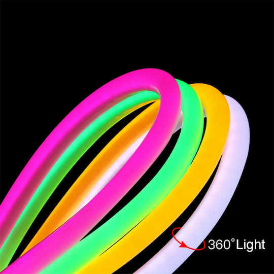 GloboStar Wasserdicht LED-Streifen 220V Warmes Weiß Licht 1m Neon Flex mit Netzteil