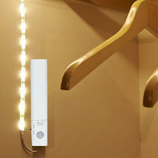 V-TAC Waterproof LED Strip Battery Warm White Light 1m Type SMD2835 with Motion Sensor & Power Supply
