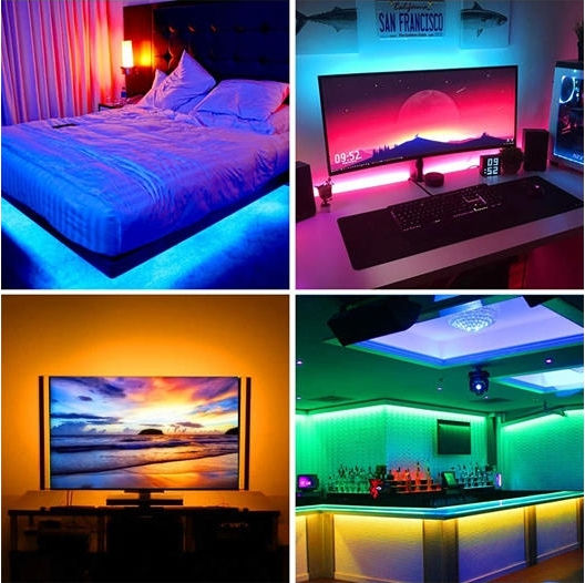 Αδιάβροχη Ταινία LED 12V RGB Φως 5m Τύπου SMD5050 με Τροφοδοτικό & Τηλεχειριστήριο
