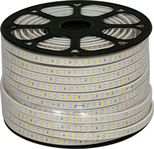 GloboStar Αδιάβροχη Ταινία LED 220V Θερμό Λευκό Φως 1m Τύπου SMD2835