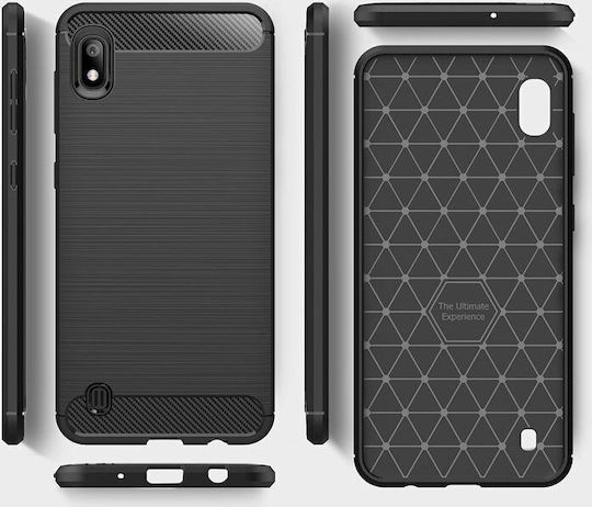 Hurtel Brushed Carbon Back Cover Σιλικόνης Μαύρο (Galaxy A10)