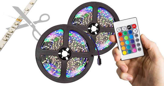 Timeless Tools LED Strip 12V RGB Light 5m Type SMD5050 with Power Supply & Remote Control