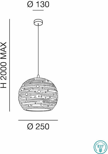Fabas Luce Corvara Pendant Light Bronze with Socket E27 25cm