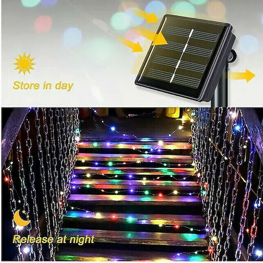 200 Λαμπάκια LED 20μ. Πολύχρωμα Ηλιακά σε Σειρά