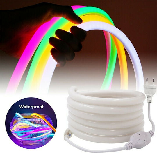 GloboStar Αδιάβροχη Ταινία LED 220V Θερμό Λευκό Φως 1m Neon Flex