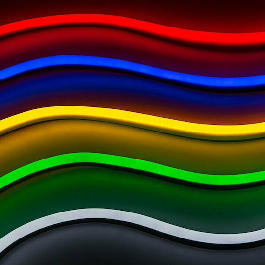 V-TAC Rezistent la apă Bandă LED 24V Galben Lumină 10m Neon Flex