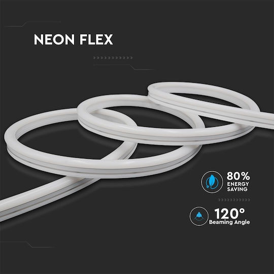 V-TAC Rezistent la apă Bandă LED 24V Galben Lumină 10m Neon Flex