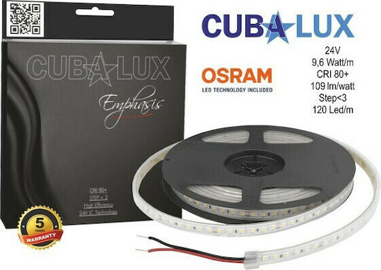 Cubalux Αδιάβροχη Ταινία LED 24V Θερμό Λευκό Φως 5m