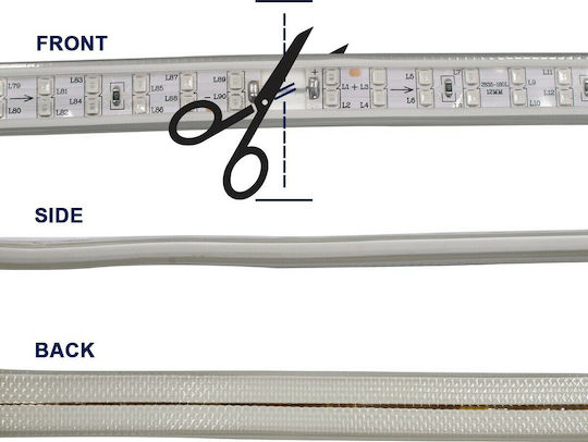 GloboStar Αδιάβροχη Ταινία LED 220V Πράσινο Φως 1m Τύπου SMD2835