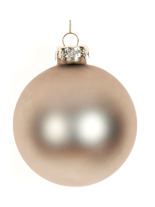 TnS Christmas Glass Ball Ornament Gray 8x8cm