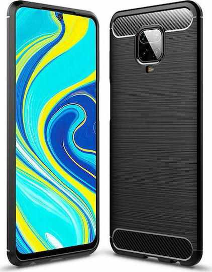 Hurtel Carbon Brushed Back Cover Σιλικόνης Μαύρο (Redmi Note 9S / 9 Pro / 9 Pro Max)